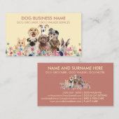 イエローピンクフローラボタニックドッグウォーカー 名刺 (正面/裏面)