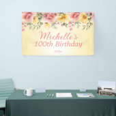 イエローピンクフローラ100th誕生日パーティー 横断幕 (トレードショー)