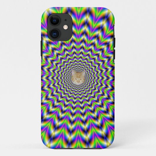 イエローピンクブルーとグリーンのスター+または – Cat Case-Mate iPhoneケース (裏面)