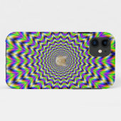 イエローピンクブルーとグリーンのスター+または – Cat Case-Mate iPhoneケース (裏面(横))