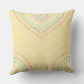 イエローピンクブルー同心ハートレインボー クッション (裏面)