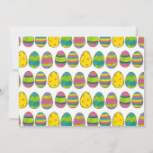 イエローピンクブルー絵を描イースターバスケット卵狩り 招待状 (裏面)