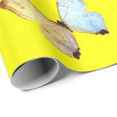 イエローピンクブルー蝶ラッピング紙 ラッピングペーパー (ロールコーナー)