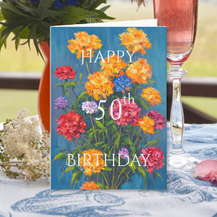 イエローピンクレッドカーネーションスプリングブーケ誕生日 カード
