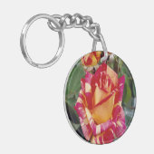 イエローピンクローズキーチェーン キーホルダー (正面左)