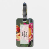 イエローピンクローズラゲッジタグ ラゲッジタグ (裏面縦)