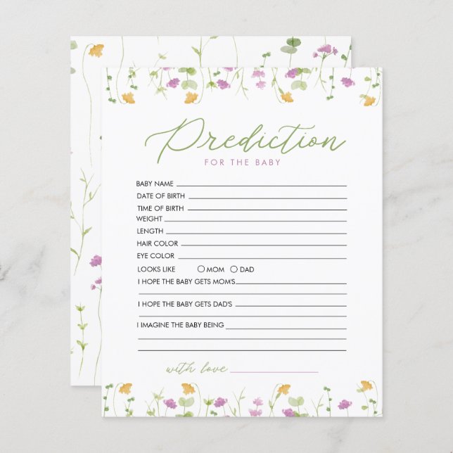 イエローピンクワイルドフラワー予測ベビー (正面/裏面)