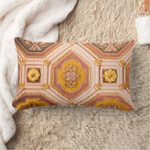 イエローピンク抽象芸術天井 ランバークッション (ブランケット)