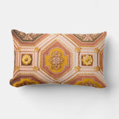 イエローピンク抽象芸術天井 ランバークッション (正面)