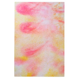 イエローピンク抽象芸術水の色のテクスチャメタル メタルプリント