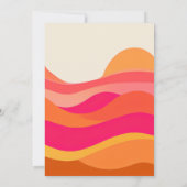 イエローピンク波レトロ70sボホ結婚ーズ 招待状 (裏面)