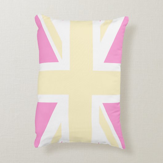 イエローピンク統一されたキングダム国旗/ユニオンジャック アクセントクッション (裏面(縦))