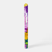 イエローピンク赤ブルーグリーンガーデン花パターン iPhone 16ケース (左側面)