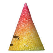 イエローピンク金ゴールド誕生日グリッター パーティーハット (右)