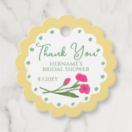 イエローピンク フローラル ガーデン ふんわり 手描き フェイバータグ