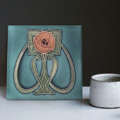 イエローピーオンブルーデコールアールヌーボーアールデコセラム タイル