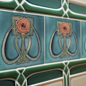 イエローピーオンブルーデコールアールヌーボーアールデコセラム タイル