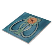 イエローピーオンブルーデコールアールヌーボーアールデコ タイル (側面)