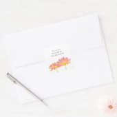 'イエローピーチピンクの水色のデイジー'ラベル スクエアシール (封筒)