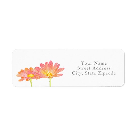 イエローピーチピンクウォーターデイジー ラベル (正面)