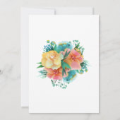 イエローピーチピンクグリーナリーフローラブライダルシャワー 招待状 (裏面)