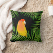 イエローピーチフェイズロベバードオウムPetバードブラック クッション (ブランケット)