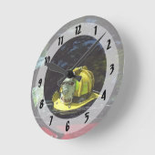 イエローファイアキャプテンズヘルメット ラウンド壁時計 (傾斜)