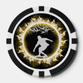 イエローファイアスケートワイルドトランプのポーカーチップ ポーカーチップ (正面)