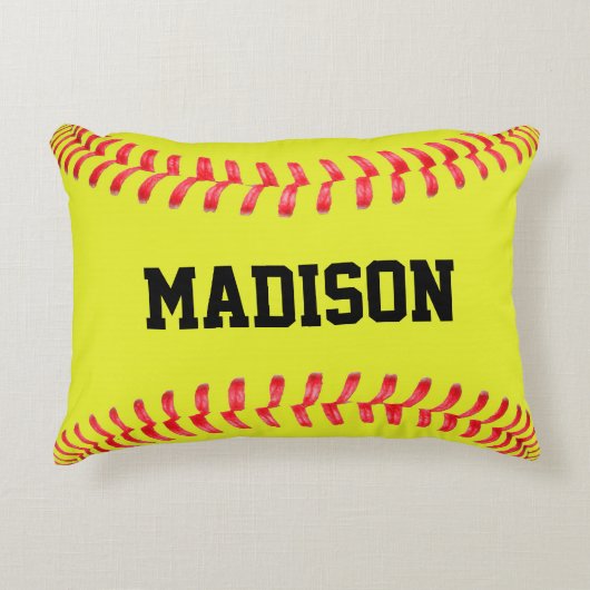 イエローファストピッチソフトボカスタムールアクセント枕 アクセントクッション (正面)