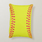 イエローファストピッチソフトボカスタムールアクセント枕 アクセントクッション (裏面(縦))