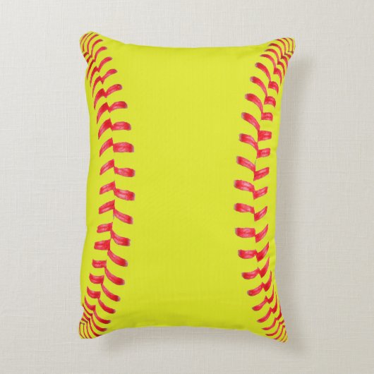 イエローファストピッチソフトボカスタムールアクセント枕 アクセントクッション (裏面(縦))