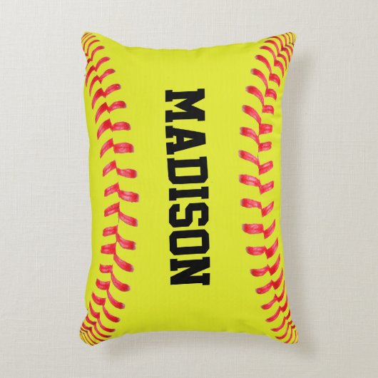 イエローファストピッチソフトボカスタムールアクセント枕 アクセントクッション (正面(垂直))