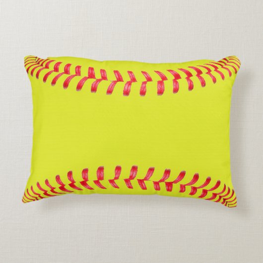 イエローファストピッチソフトボカスタムールアクセント枕 アクセントクッション (裏面)