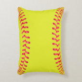 イエローファストピッチソフトボールベッドルームアクセントピロー アクセントクッション (正面(垂直))