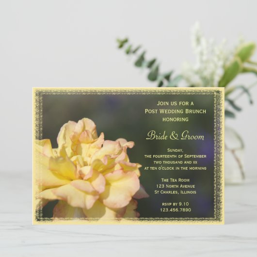 イエローファンシーバラポス結婚ブルンチ招待状 招待状 (スタンド正面)