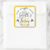 イエローファームショップはちみつ瓶ラベル小規模企業 スクエアシール (バッグ)