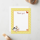 イエローファームベビーモーカウフラットサンキューノート ノートカード (正面/裏面インサイチュ)