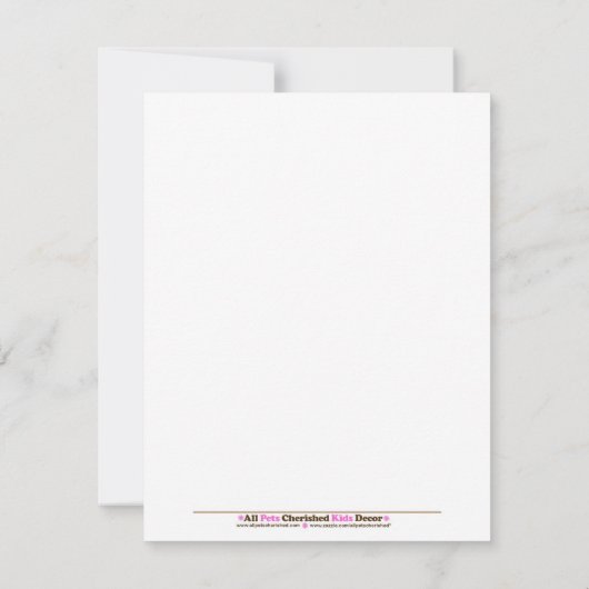 イエローファームベビーモーカウフラットサンキューノート ノートカード (裏面)