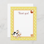 イエローファームベビーモーカウフラットサンキューノート ノートカード (正面/裏面)