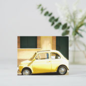 イエローフィアット500イタリア ポストカード (スタンド正面)