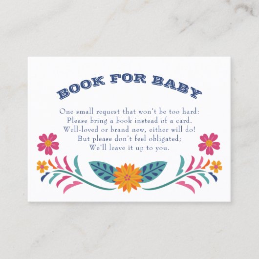 イエローフィエスタ赤ちゃんシャワーブックリクエストカード 名刺 (正面)