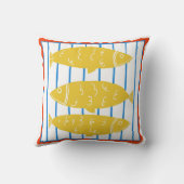 イエローフィッシュピロー – New England Vibe クッション (裏面)