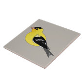 イエローフィンチグラフィックアメリカン鳥セラミックタイル タイル (側面)