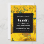 イエローフィールドのひまわり誕生日 招待状 (正面)