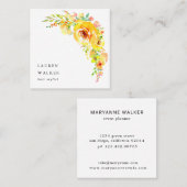 イエローフィールドフローラエレガント名刺 スクエア名刺 (正面/裏面)