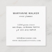 イエローフィールドフローラエレガント名刺 スクエア名刺 (裏面)