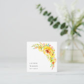 イエローフィールドフローラエレガント名刺 スクエア名刺 (スタンド正面)
