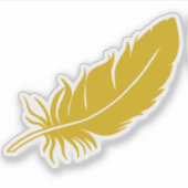 イエローフェザー透明ステッカー シール (正面)
