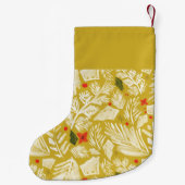 イエローフェスティバルボタニカルパーソナライズされた スモールクリスマスストッキング (裏面)