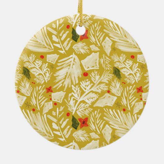 イエローフェスティバル植物写真 セラミックオーナメント (裏面)